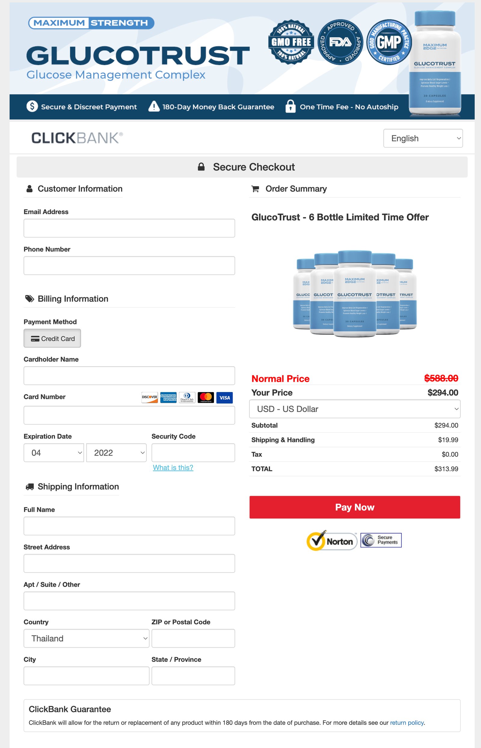 GlucoTrust- Order Page